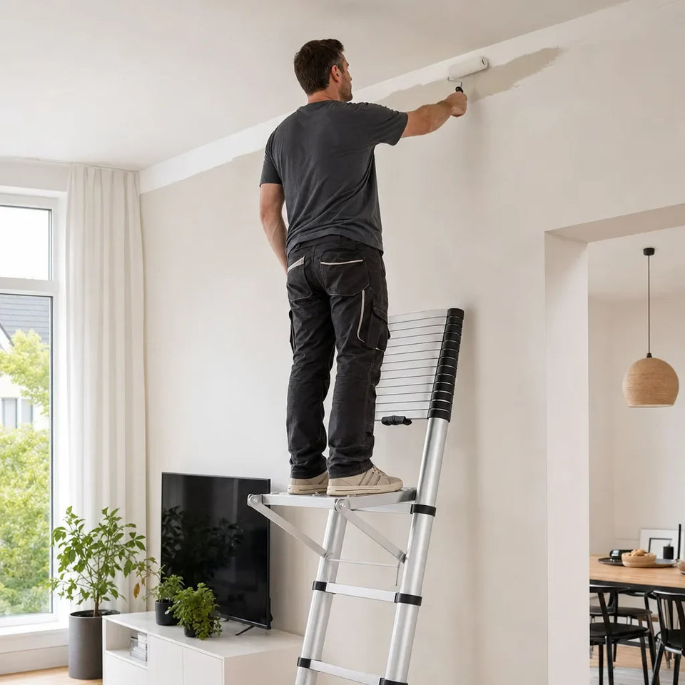 Work platform on the ladder during indoor work