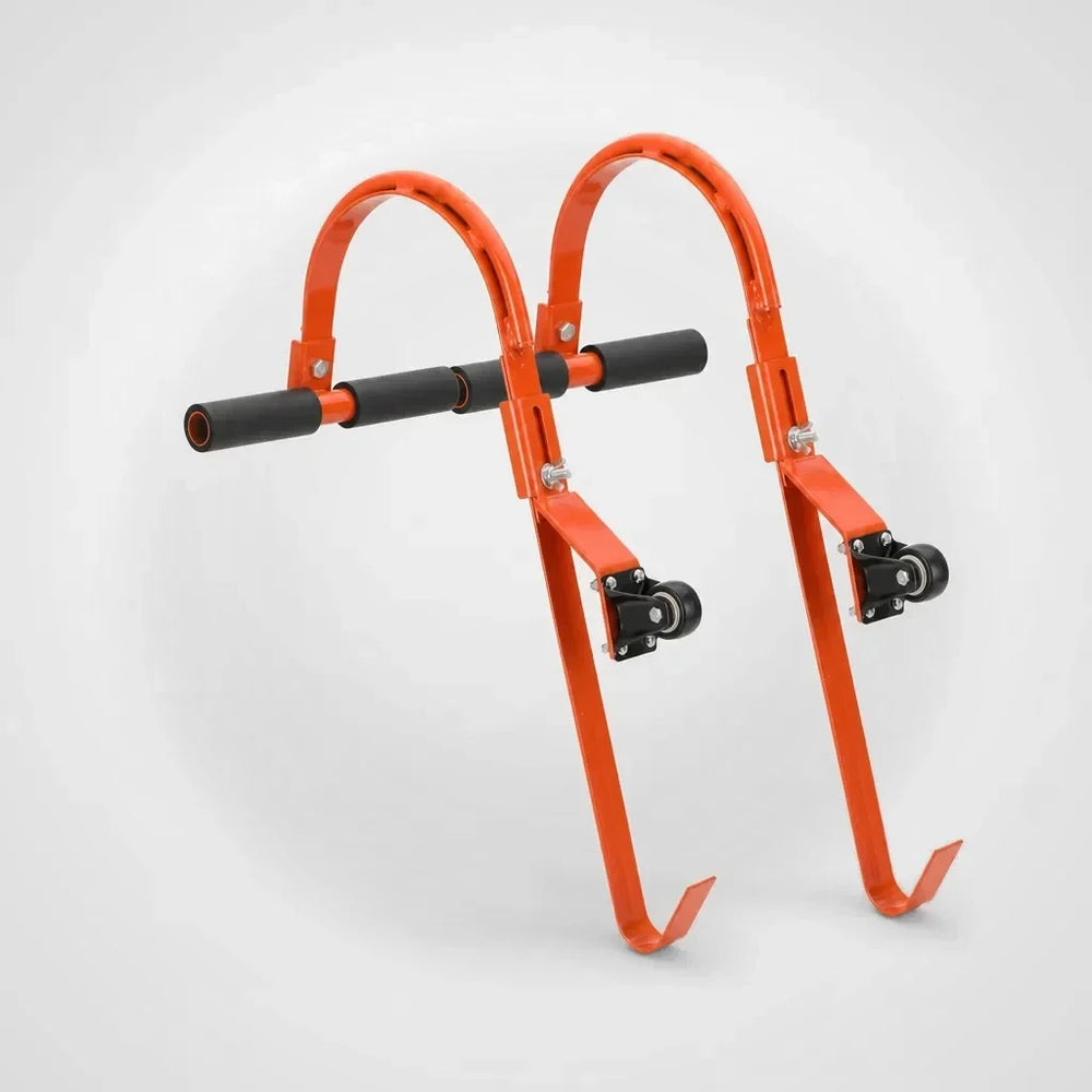 Pair of orange roof hooks with wheels – Rungfield