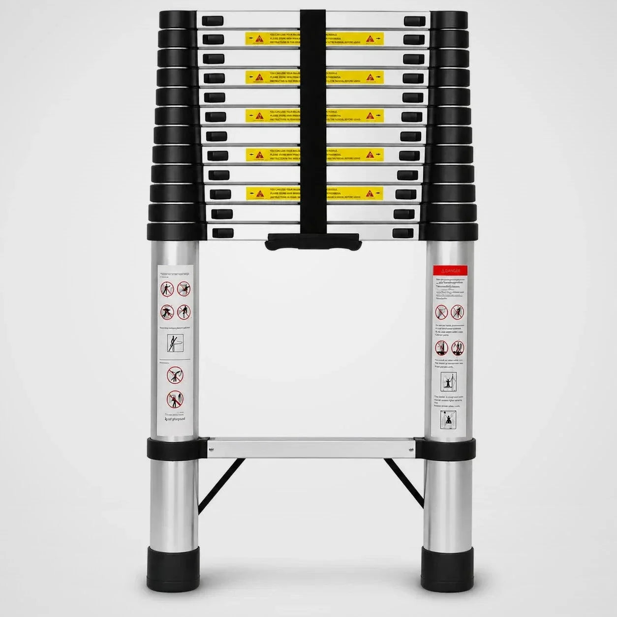 Telescopic ladder 3.8 m Pro: rungs with side-mounted locking mechanisms